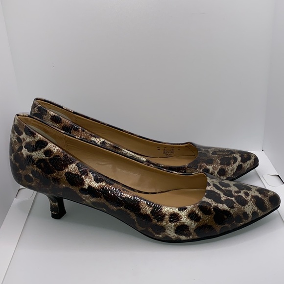 Naturalizer Ladies Animal Leopard Print Dress Shoes Heels Size 8 Black &… - Picture 3 of 14